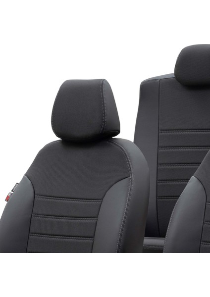 Hyundai Matrix 2006-2011 Özel Üretim Koltuk Kılıfı Paris Design Füme - Siyah