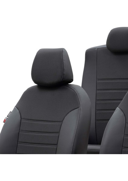 Nissan X-Trail 2014-Sonrası 5 Kişi Özel Üretim Koltuk Kılıfı Paris Design Füme - Siyah
