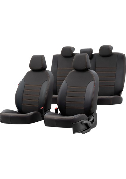 Renault Clio 3 Sw 2006-2012 Özel Üretim Koltuk Kılıfı Paris Design Bej - Siyah