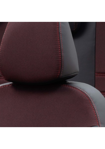 Renault Modus 2004-2008 Özel Üretim Koltuk Kılıfı Paris Design Kırmızı - Siyah indirimleri