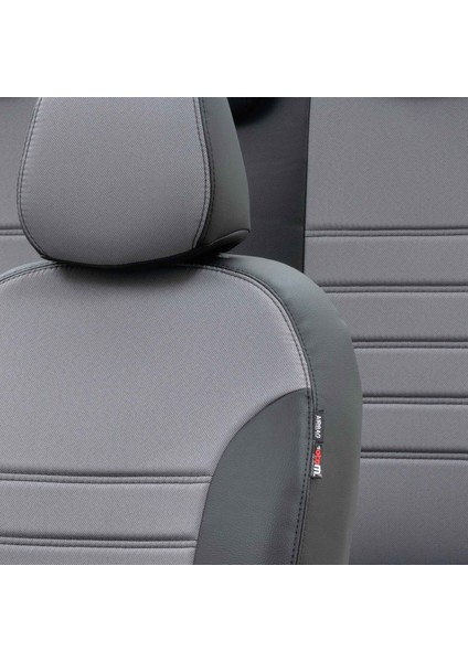 Skoda Octavia 1999-2004 Özel Üretim Koltuk Kılıfı Paris Design Gri - Siyah