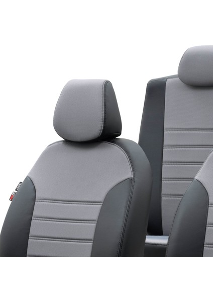 Skoda Octavia 1999-2004 Özel Üretim Koltuk Kılıfı Paris Design Gri - Siyah