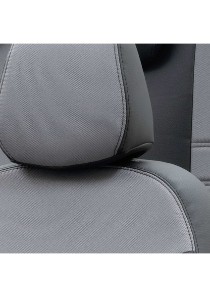 Skoda Octavia 1999-2004 Özel Üretim Koltuk Kılıfı Paris Design Gri - Siyah