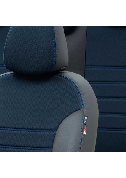 Ssangyong Tivoli 2015-Sonrası Özel Üretim Koltuk Kılıfı Paris Design Mavi - Siyah