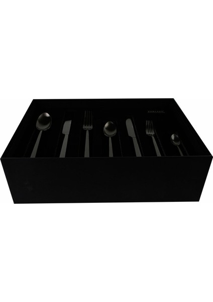 04FST001550 Quantum 84 Parça Mat Siyah Çatal Kaşık Bıçak Takımı fırsatları