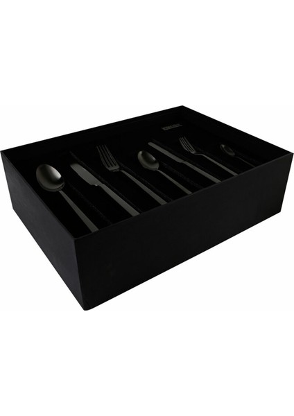04FST001550 Quantum 84 Parça Mat Siyah Çatal Kaşık Bıçak Takımı indirimleri
