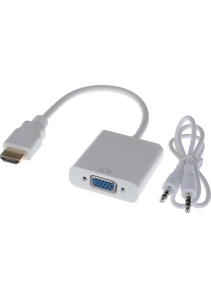 C-554 HDMI To VGA + Aux Dönüştürücü Kablosu