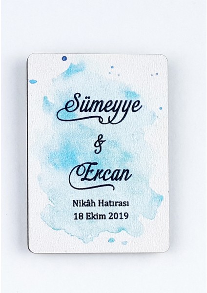 Ahşap Uv Baskılı Magnet Nikah Süsü 50'li UV-131