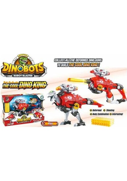 Dinobots Robot Blaster Rex Silaha Dönüşen Robot Dinazor, 20 Mermisiyle...