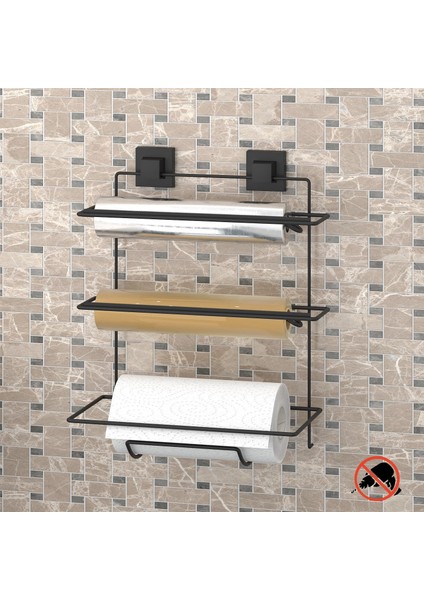 Teknotel Yapıskanlı Folyo Streç Kağıt Havluluk Rafı Mat Siyah EF032 fiyatları