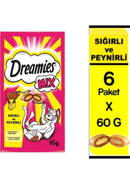 Mix Biftek & Peynir Ödül Maması 6X60gr