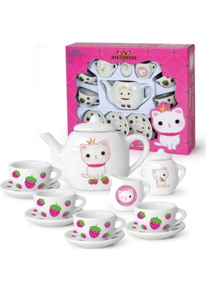 Mikoko Kedili 13 Parça Porselen Çay Seti Kız Oyuncak fiyatları