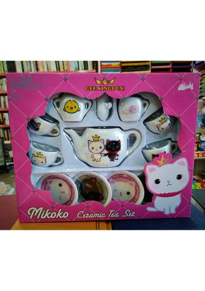 Mikoko Kedili 13 Parça Porselen Çay Seti Kız Oyuncak fırsatları