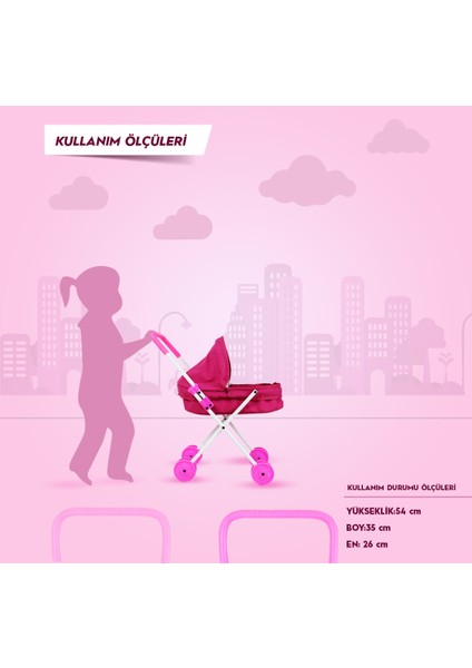 Prenses Katlanabilir Metal Oyuncak Bebek Arabası fırsatları