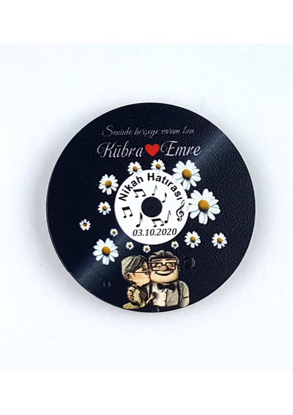 Ahşap Uv Baskılı Magnet Nikah Süsü 50'li UV-148