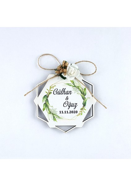 Ahşap Uv Baskılı Magnet Nikah Süsü 50'li UV-158