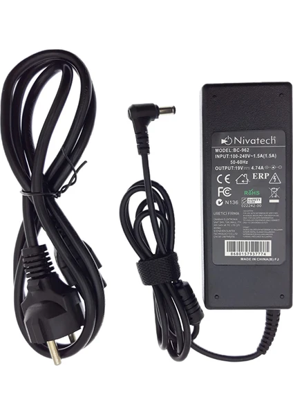 Standart Notebook Adaptörü Laptop Adaptör 19V 4.74A BC962