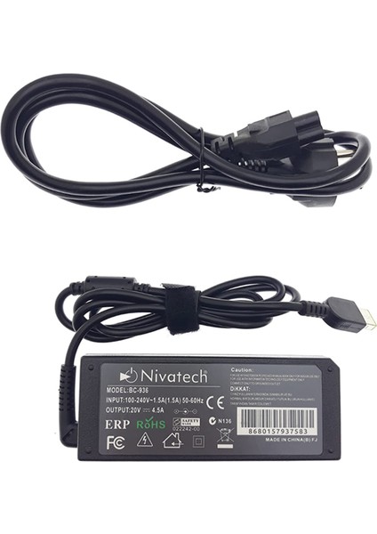 Lenovo ve Asus USB Notebook Uyumlu Laptop Adaptör 20V 4.5A BC936