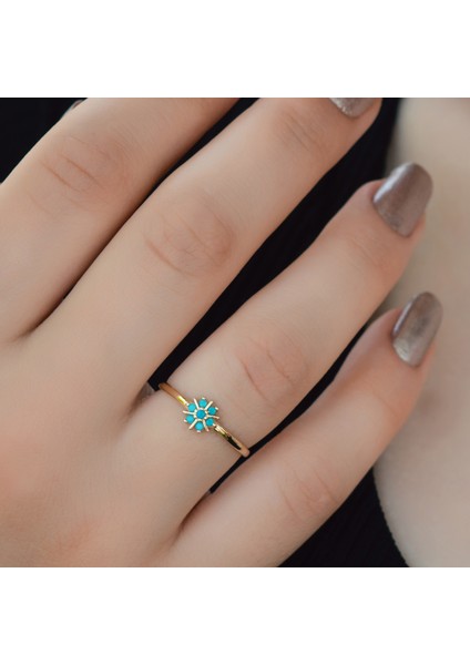 Ayyıldız Kuyumculuk Kadın Firuze Pusula Altın Yüzük