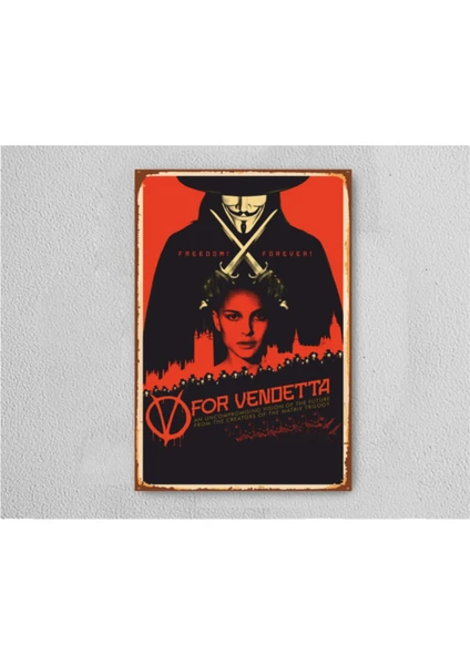 For Vendetta Retro Vintage Ahşap Poster Tablo