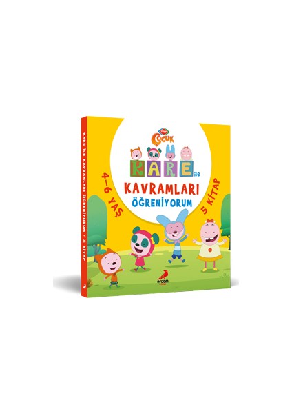 Çocuk Kare ile Kavramları Öğreniyorum (5 Kitap) 4-6 Yaş