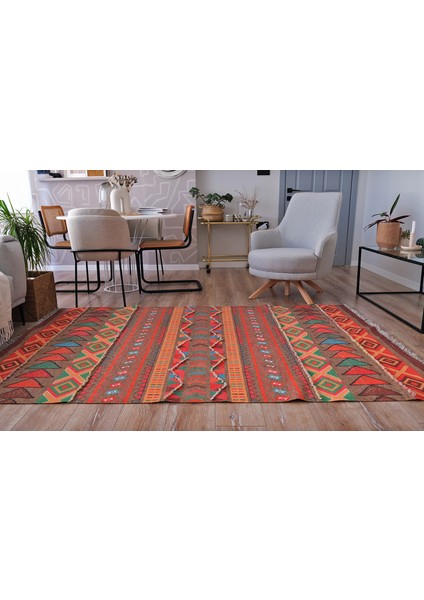 Rustik Multy 4006 Çok Renkli Ponpon Detaylı Dokuma Kilim