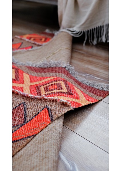 Rustik Multy 4006 Çok Renkli Ponpon Detaylı Dokuma Kilim