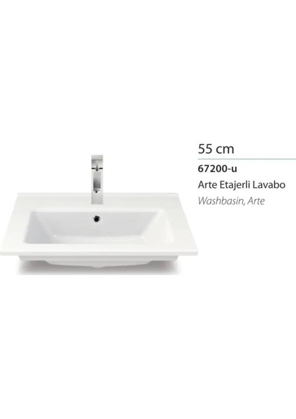 Cerastyle Arte Etajer Uyumlu Lavabo 55*36,5 cm