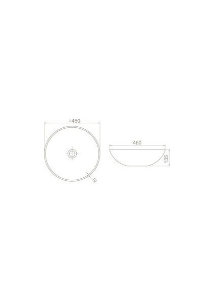 Cerastyle Zero Tezgah Üstü Lavabo 46 cm