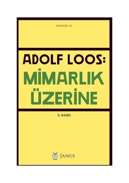 Mimarlık Üzerine - Adolf Loos