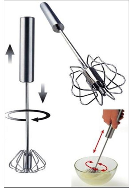 Sim Ev Mutfak Bas Çek Mikser Çelik Basmalı Otomatik Çırpıcı & Karıştırıcı