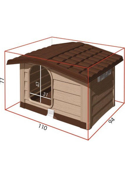 Bungalov L Köpek Evi, Köpek Kulübesi Bej