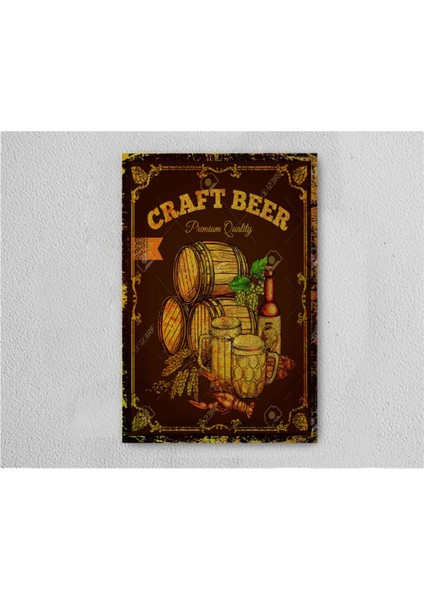 Craft Beer 2 Retro Vintage Ahşap Poster Tablo