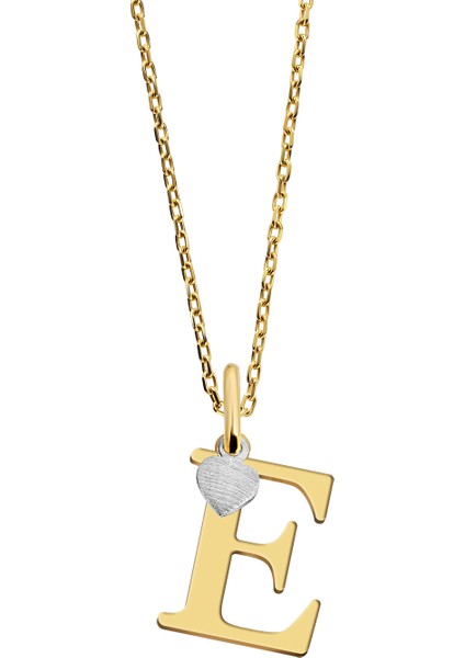 Minik Kalpli E Harfli Kolye