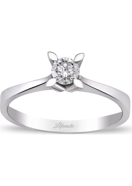 0.30 Ct Tektaş Pırlanta Yüzük Badem Tırnak