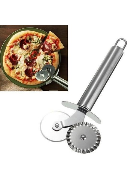 Paslanmaz Çelik Pizza Kesici Mutfak Bıçağı Hamur Makarna Kesme