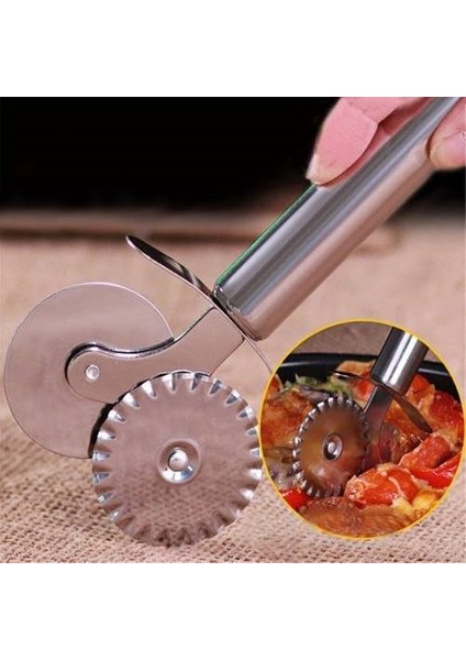 Paslanmaz Çelik Pizza Kesici Mutfak Bıçağı Hamur Makarna Kesme fırsatları