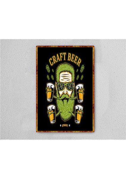 Craft Beer Retro Vintage Ahşap Poster Tablo