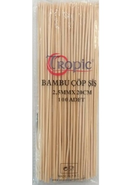 Çöp Şiş Bambu 20 cm 100'lü