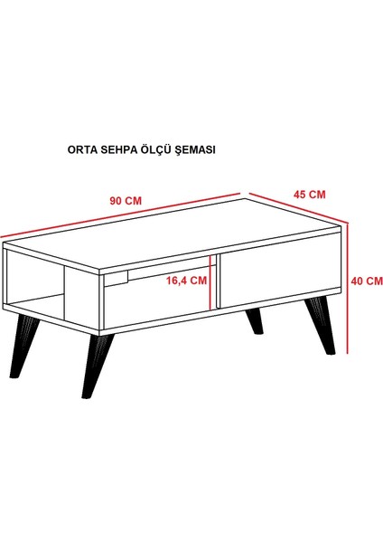 Cantek Dizayn Seul Orta Sehpa Ceviz-Beyaz