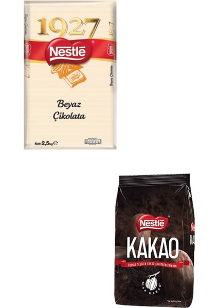Beyaz Kuvertür 2,5 kg + Nestle Kakao 1 kg
