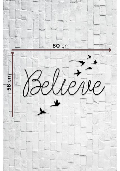 Believe Figürlü Dekoratif Ahşap Tablo