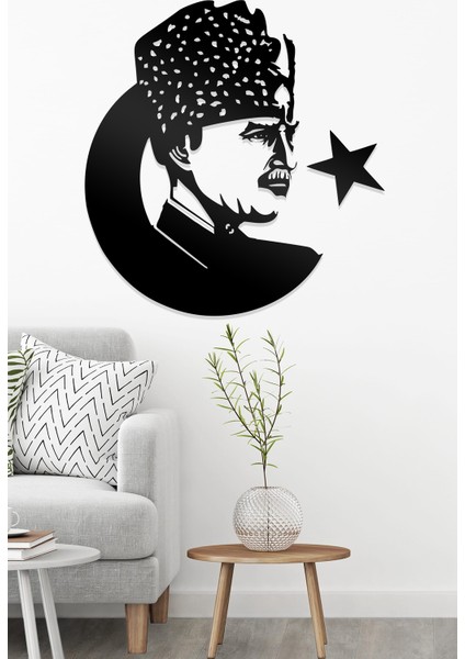Atatürk ve Bayrak Figürlü Dekoratif Ahşap Tablo modelleri