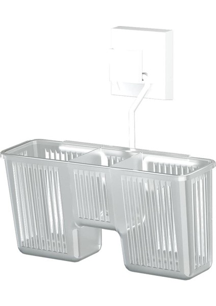 Teknotel Easyfıx Yapıskanlı Plastik Banyo Fırçalık Rafı Beyaz EF058