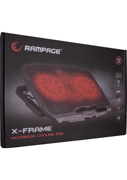 X-Frame 4 Fanlı 15.6'' Notebook Soğutucu Stand  Siyah AD-RX34