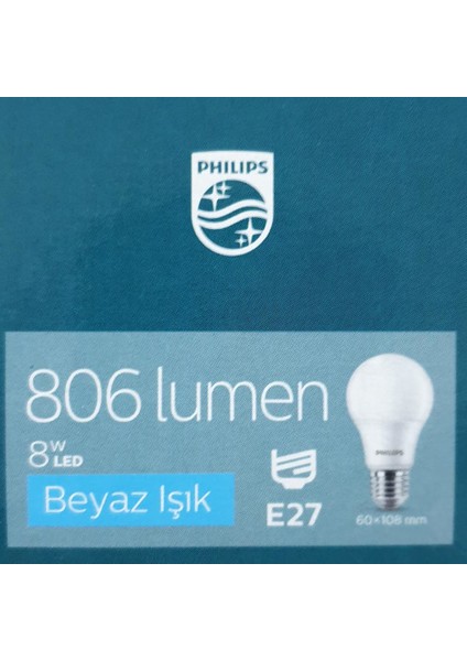 LED Ampul 8 Watt Beyaz Işık Tasarruflu 12 Adet