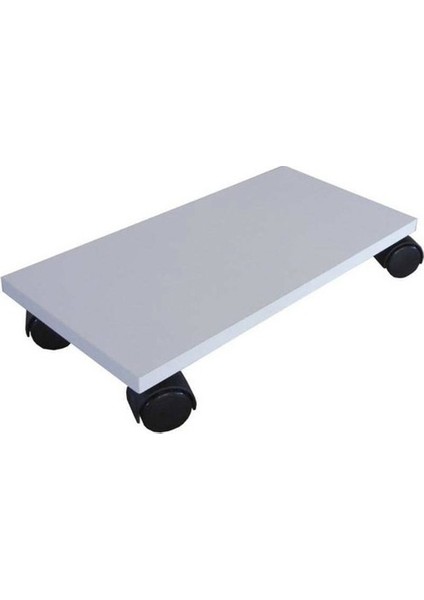 Mat Beyaz Mdf Bilgisayar Kasası Altı Yükseltici ve Konum Ayarlayıcı 4522