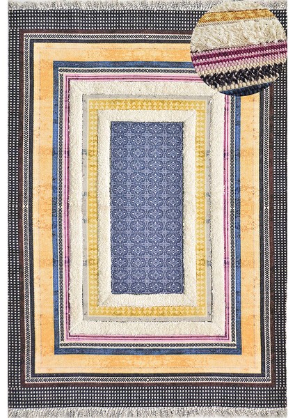 Rustik Navy 4000 Boho ve Iskandinav Stil Kilim