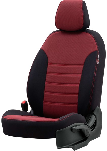 Hyundai I30 2007-2012 Özel Üretim Koltuk Kılıfı Original Design Bordo - Siyah