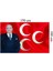 Alparslan Türkeş ve 3 Hilal Kırmızı Sancak Bayrak Mhp 100 x 150 CM 4